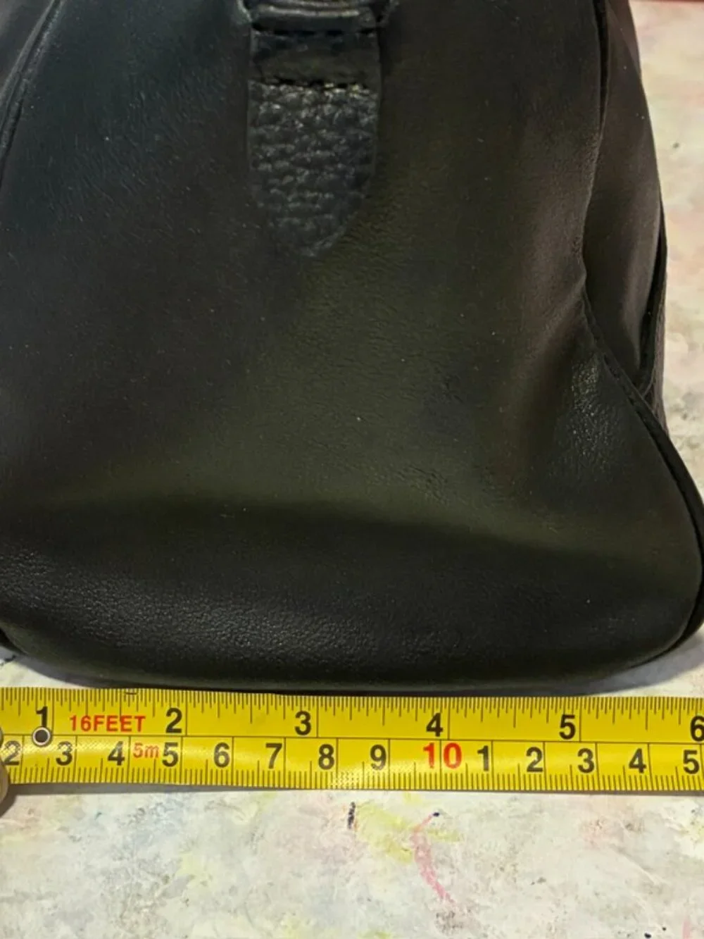 Juicy Couture Black Faux Leather Dome Satchel Bag Bowler Gold Hardware 9.5